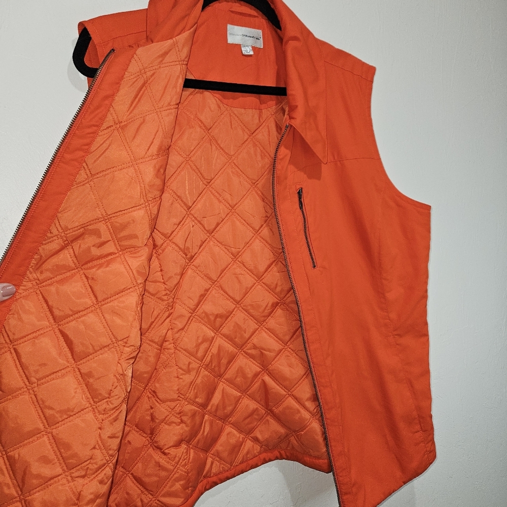 Cutter & Buck Orange Vest Sleeveless Jacket Full Zip-Up Women's XL Extra Large - Picture 5 of 14